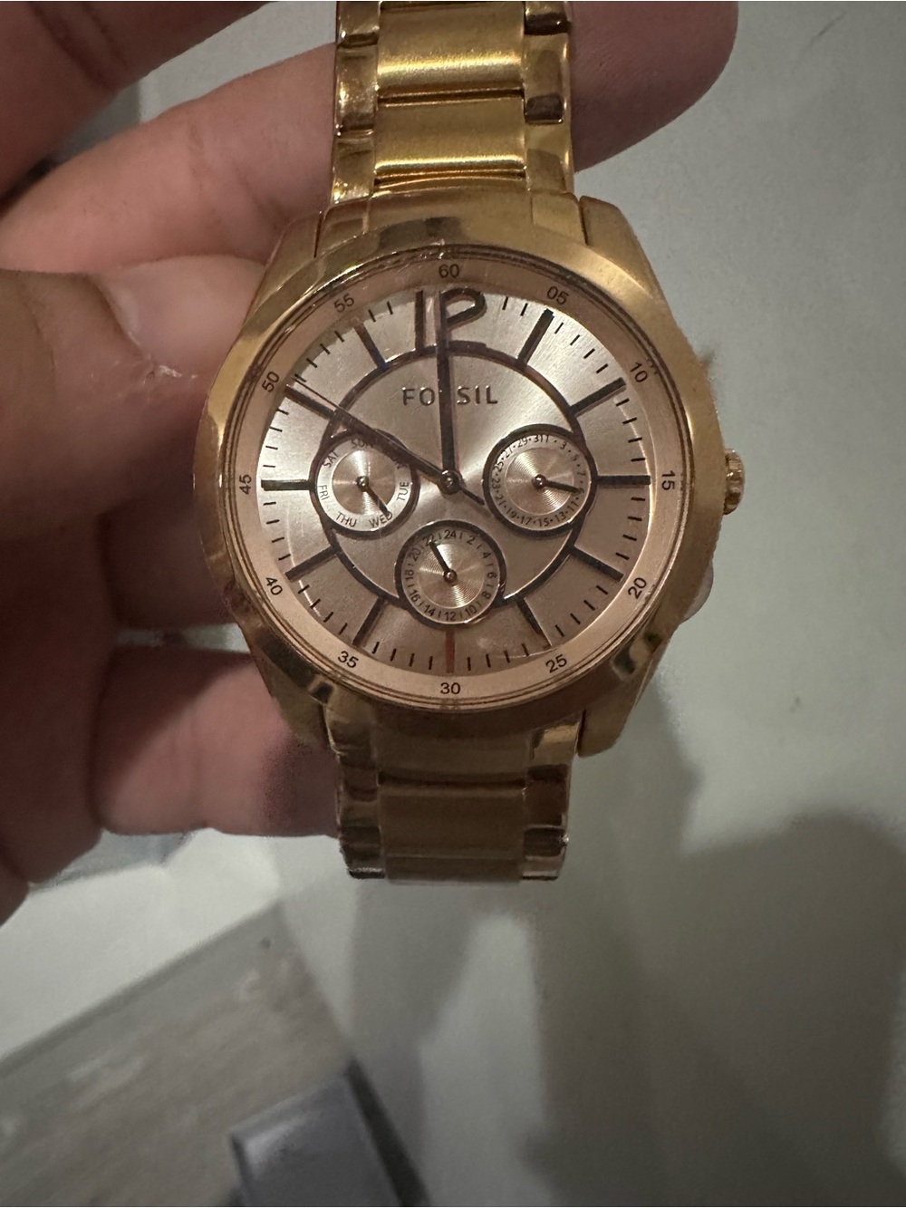 Fossil Men's Rose Gold-Tone Multi-Function Bracelet Watch